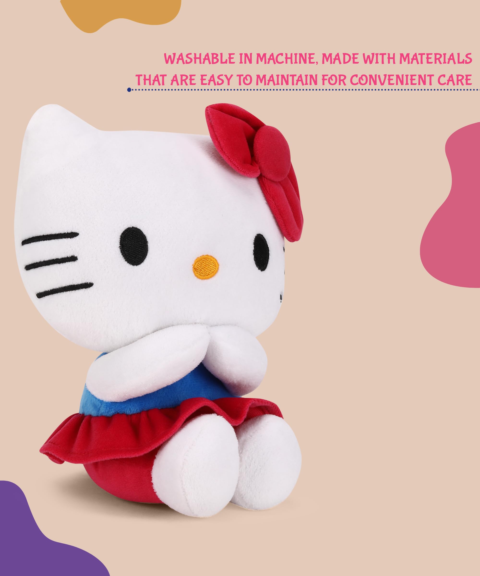 Hello Kitty PPI-HK-014, Plushie Soft Toy in Blue & Red Dress and